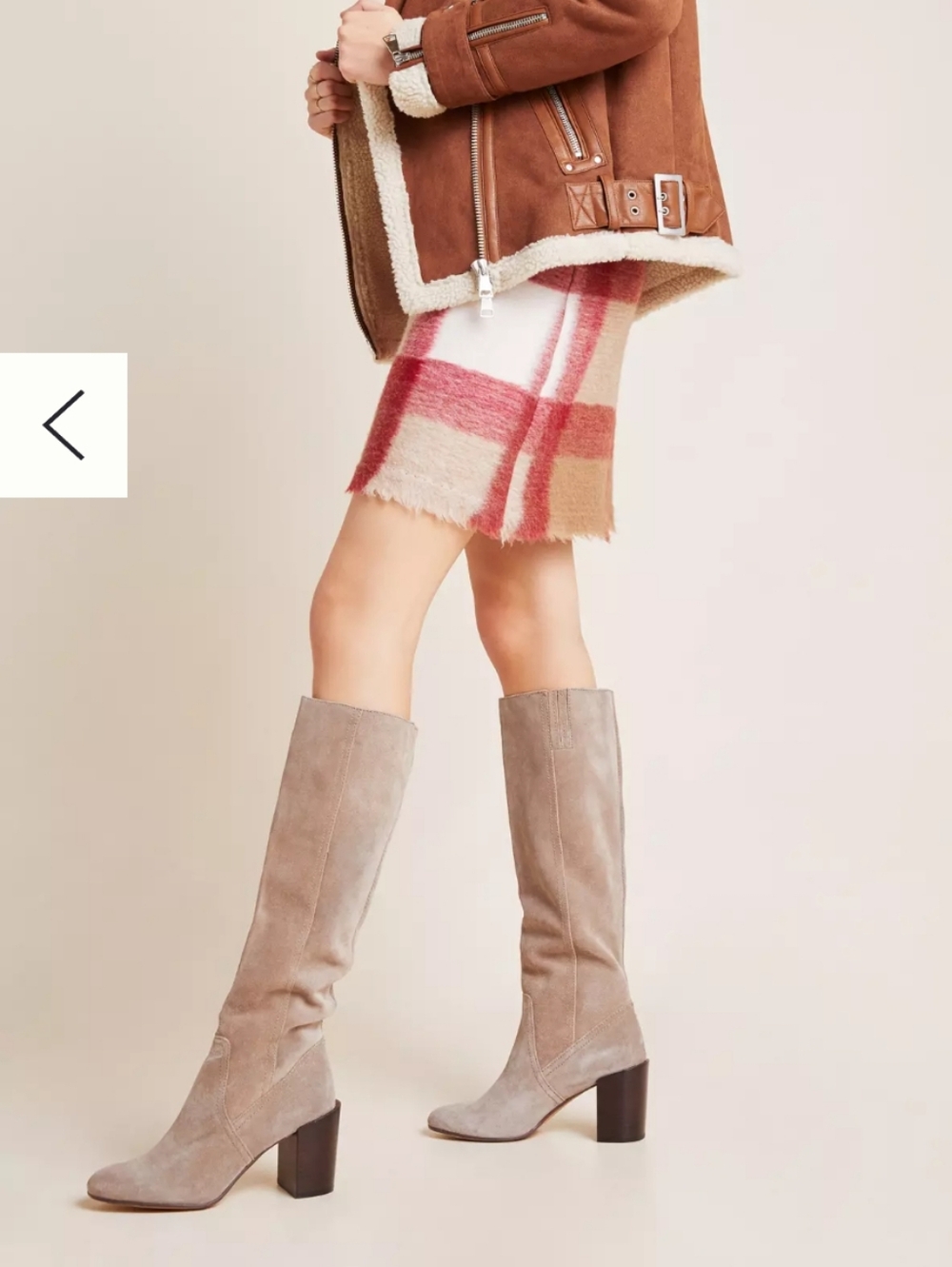 Anthropologie Dolce Vita size 8 Cormac Knee-High Boots gray genuine suede Pullon